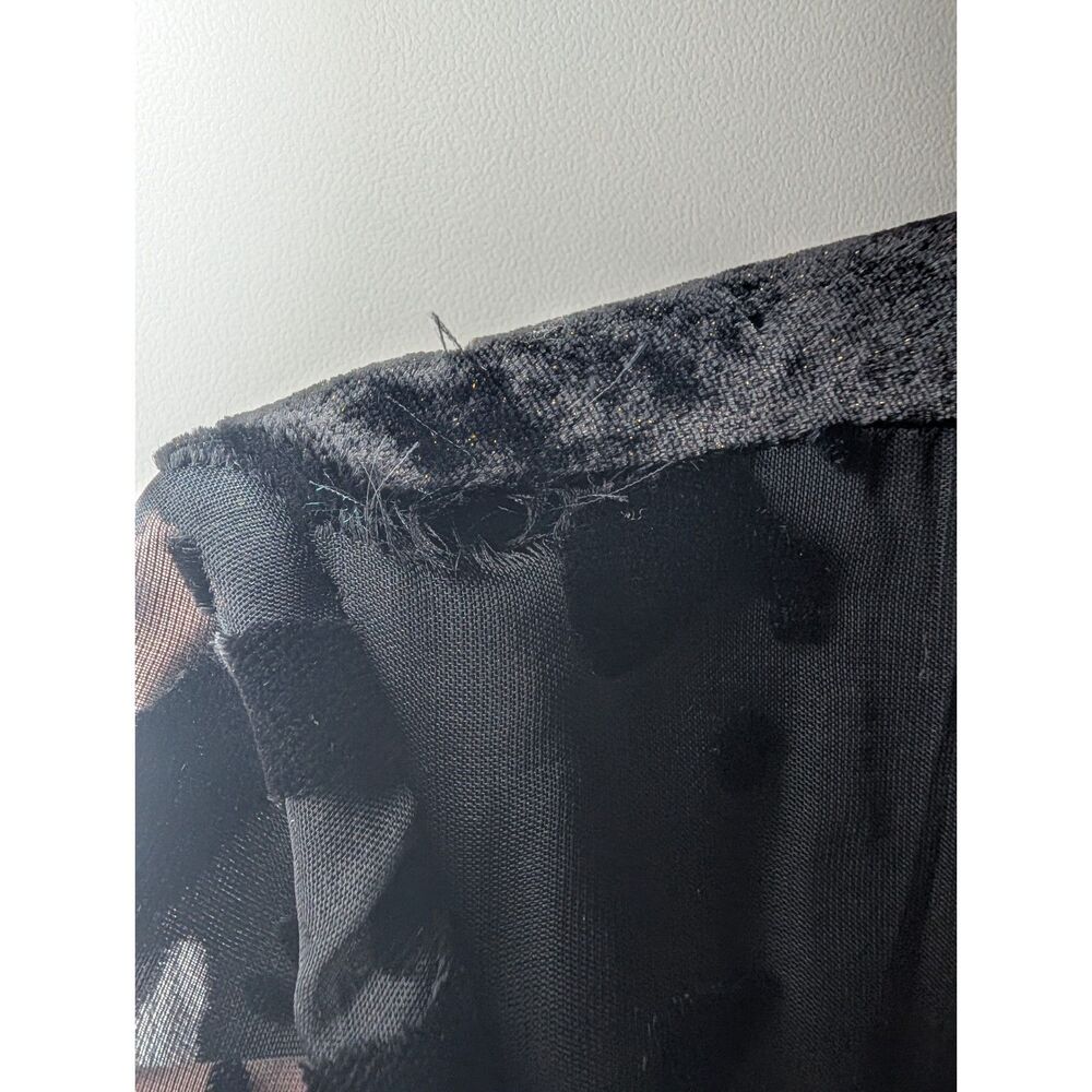 Hutch Black Burnout Velvet Wrap Maxi Dress Metallic Sash Hi-Low Hem Size M - Picture 12 of 12
